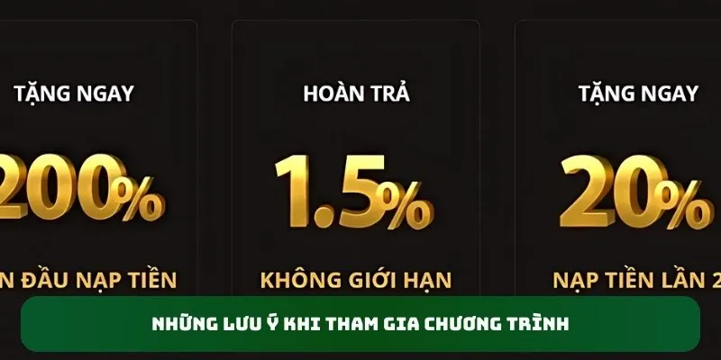 Những lưu ý khi tham gia chương trình thưởng 20% cho lần nạp thứ 2 